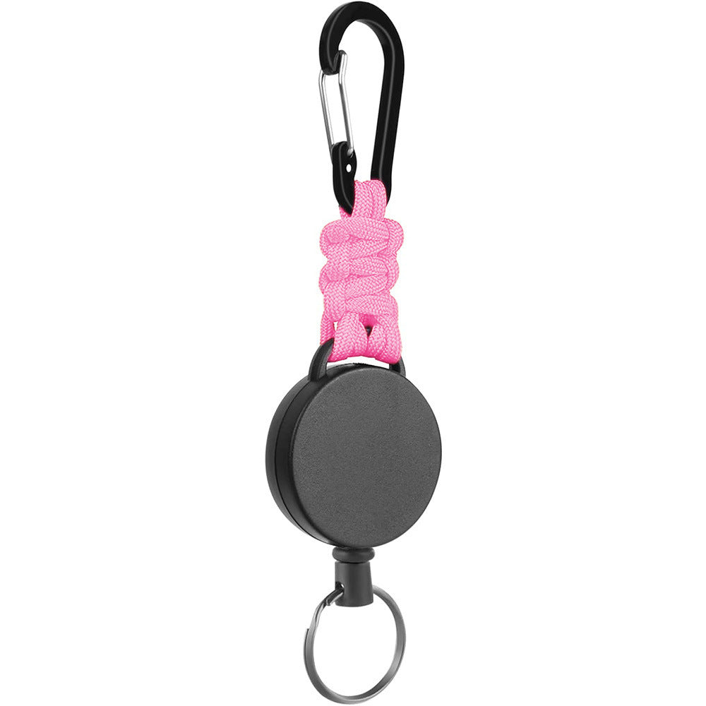 Wholesale Macaron Color Rebound Colorful Umbrella Rope Braided Telescopic Keychain